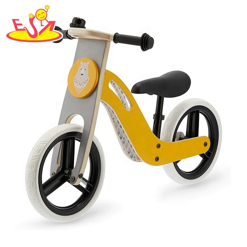2020 high quality yellow wooden baby balance bike for wholesale W16C282