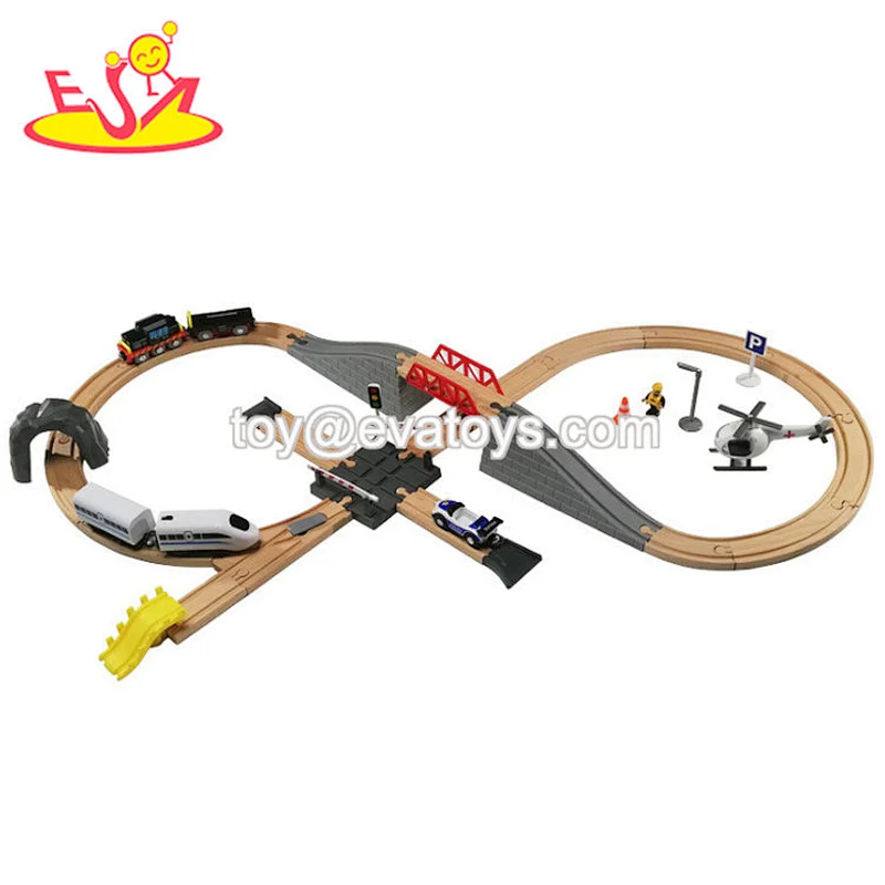 2020 New arrival small wooden railway trains for children W04C190