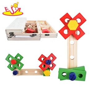 2020 Top sale educational wooden drill and learn toolbox toy for kids W03D126