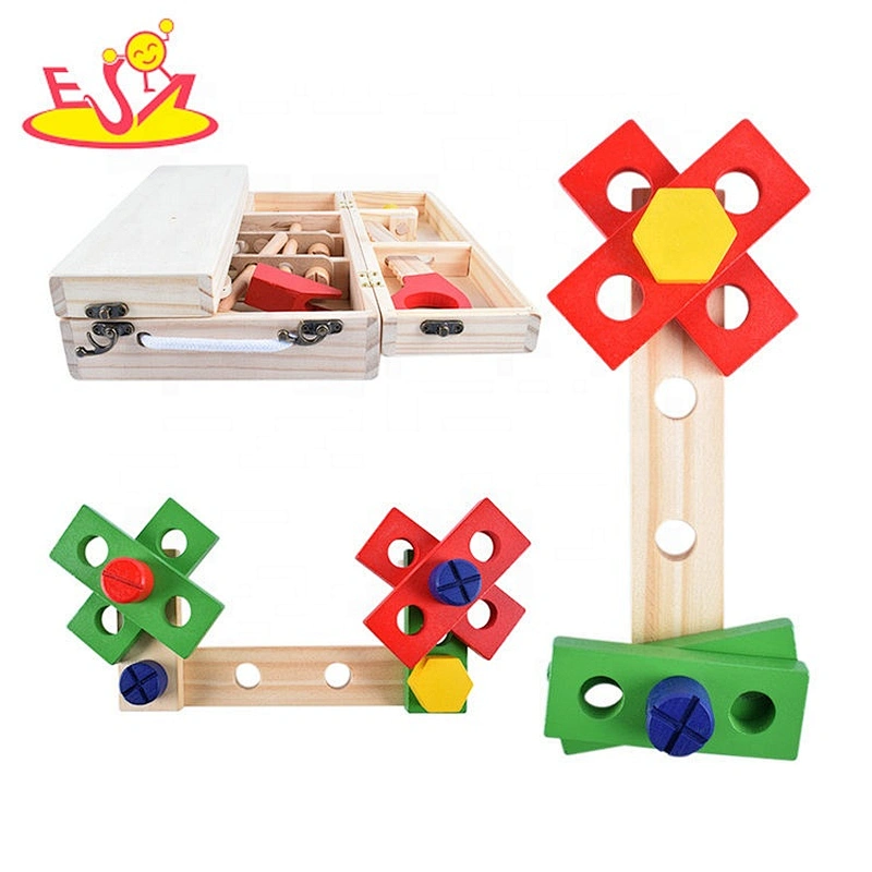 2020 Top sale educational wooden drill and learn toolbox toy for kids W03D126