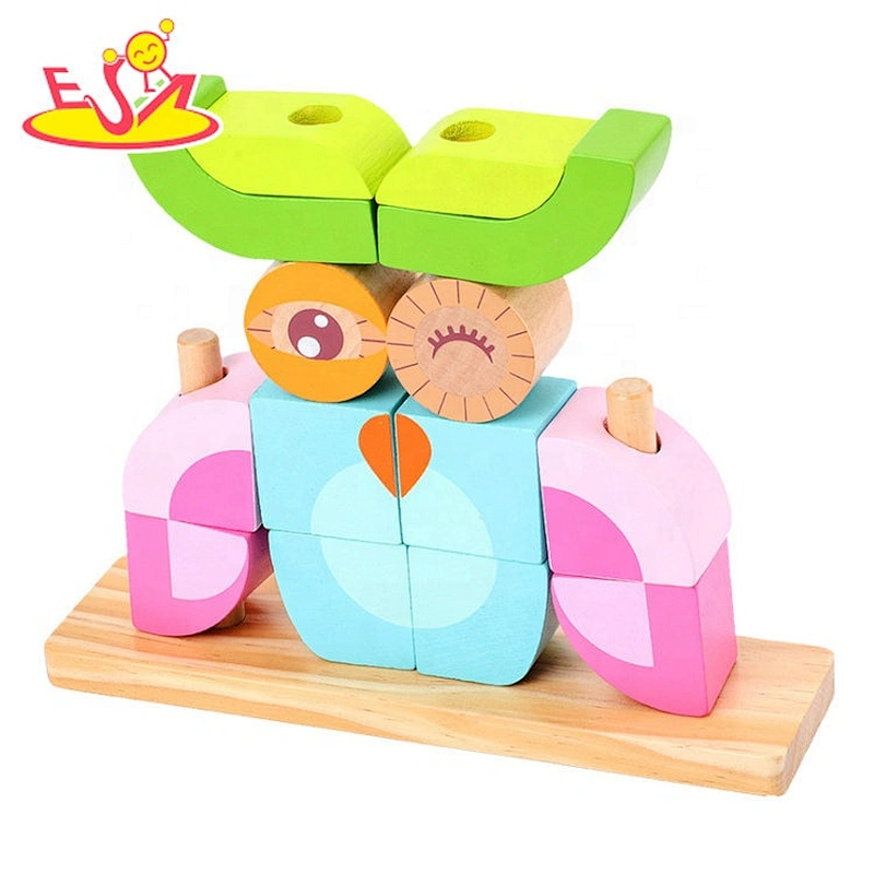 2020 New arrival educational wooden lion shape blocks for kids W13D269