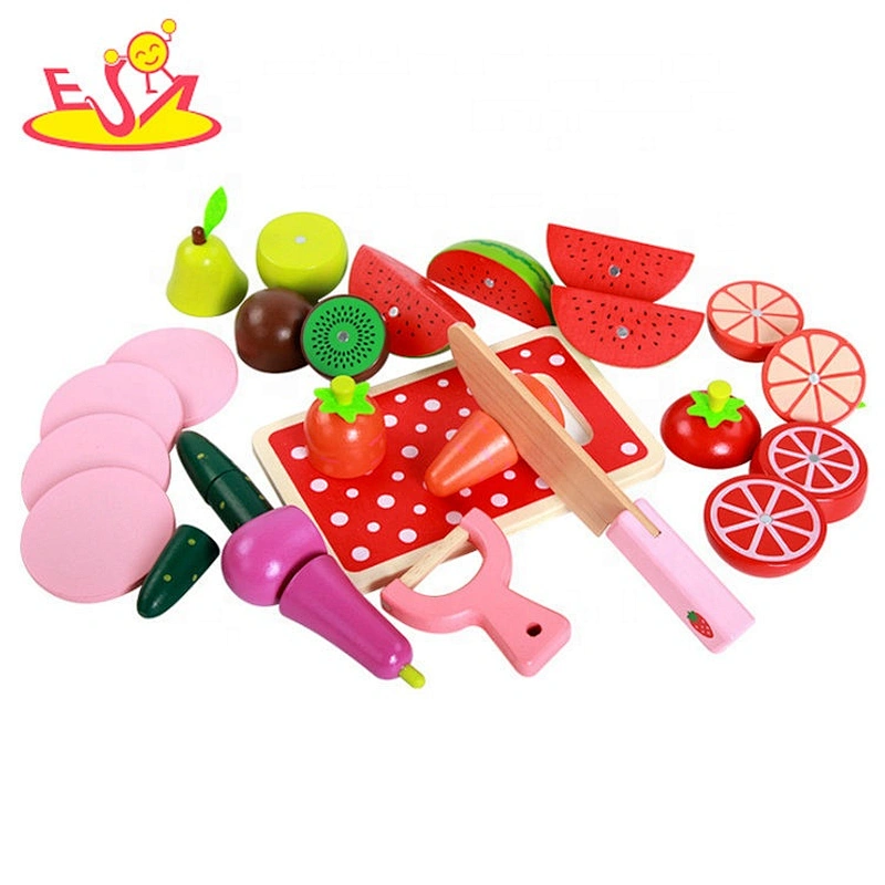 2020 Most popular pretend play wooden vegetable cutting toys for kids W10B344