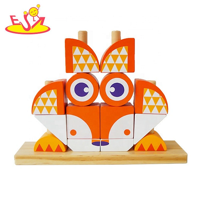 2020 New arrival stacking wooden owl blocks toy for children W13D270
