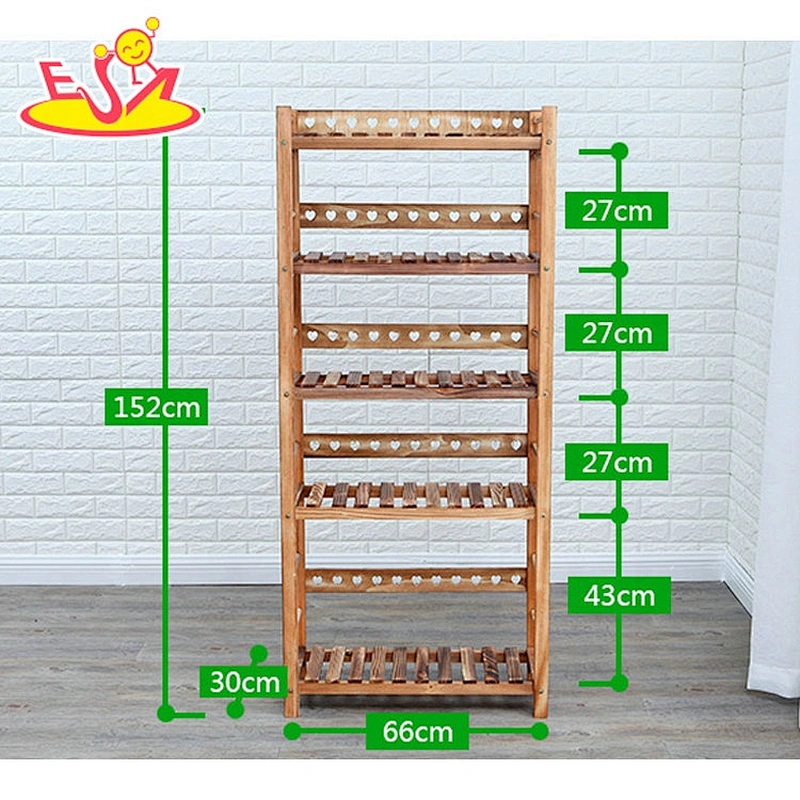 Best design 5 layers white wooden plant display stand for wholesale W08H108B