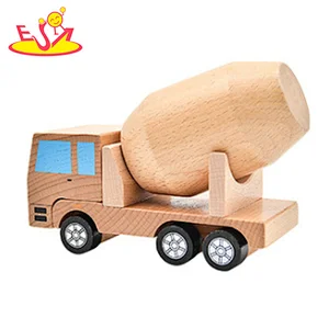 cute wooden vehicle handicrafts decoration road roller street car toy for kids W04A463