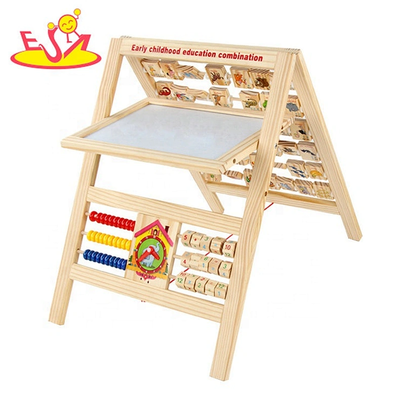 2020 Top sale preschool kids wooden magnetic drawing board with multifunction W12B168