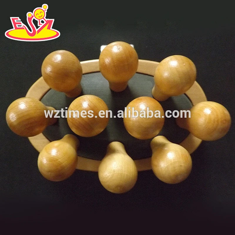 Wholesale promotional wooden manual roller massager used for body muscle relax W02A124