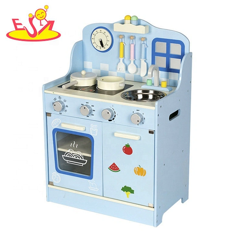 Most popular wooden pink kids kitchen set with low price W10C479