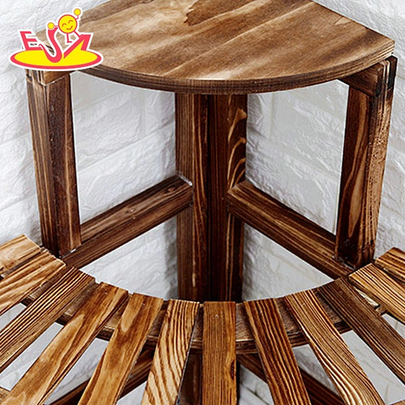 High quality 3 tiers wooden ladder plant stand in brown W08H105