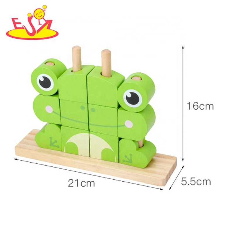 2020 New arrival educational wooden animal shape blocks for kids W13D268