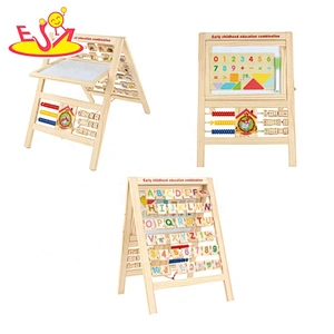 2020 Top sale preschool kids wooden magnetic drawing board with multifunction W12B168