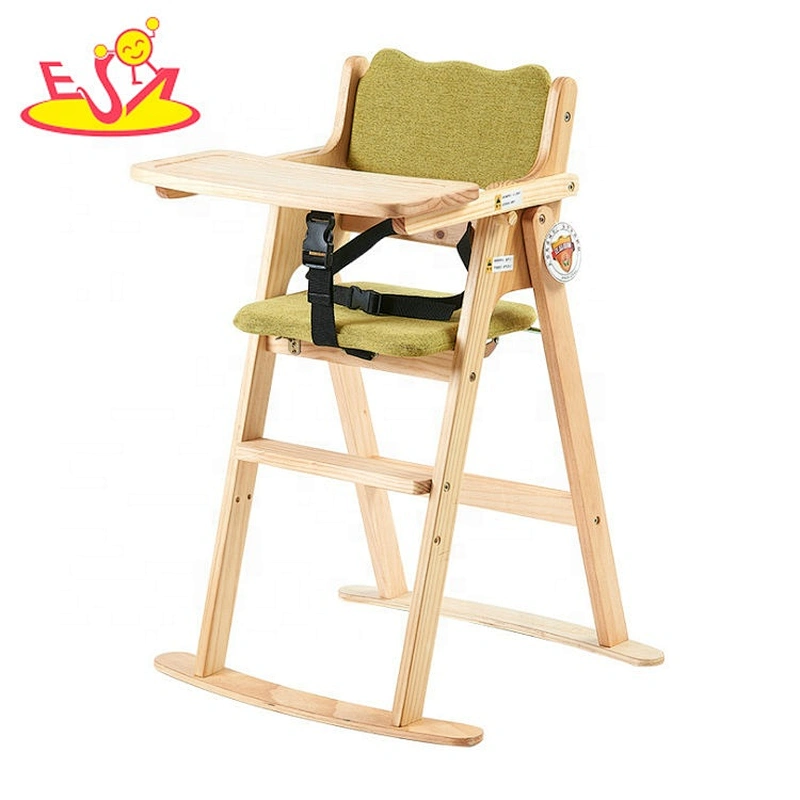 2020 most popular adjustable wooden baby eating chair in blue W08F052C