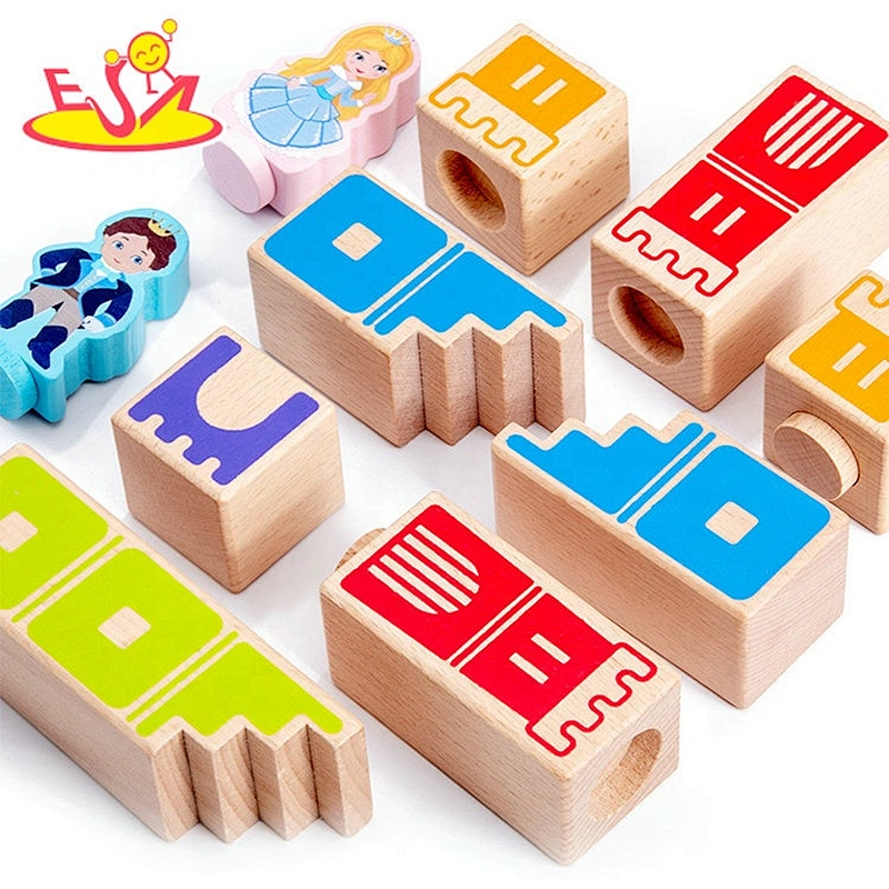 2020 most popular 10PCS educational wooden baby building blocks for wholesale W13A202