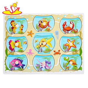 2020 high quality early learning wooden peg jigsaws for toddlers W14M214