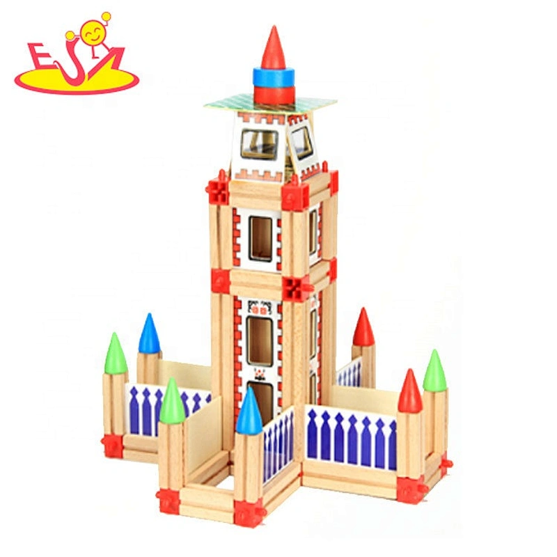 2020 New arrival 148PCS preschool kids wooden building blocks for kids W13A208