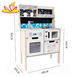 Free logo 2020 top sale wooden pretend play kitchen for toddlers W10C505