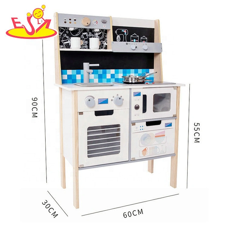 Free logo 2020 top sale wooden pretend play kitchen for toddlers W10C505