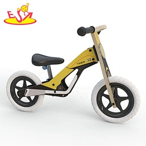 2020 high quality yellow wooden toddler push bike with low orders W16C295
