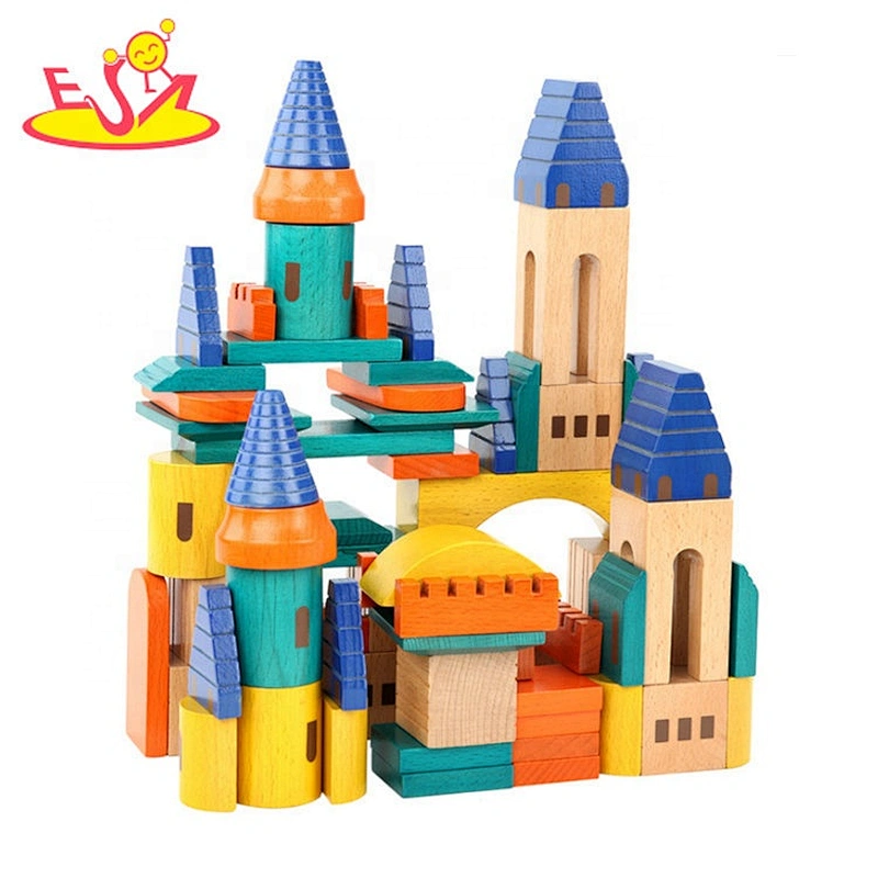 2020 most popular 69PCS castle wooden learning blocks for children W13A201