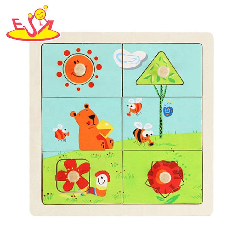 2020 Customize educational wooden jigsaw puzzles toy for children W14M221