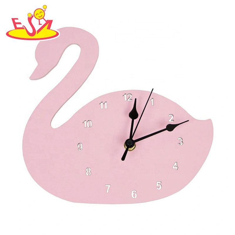 2020 wholesale white wooden swan wall clock with customize W14K060C
