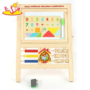 2020 Top sale preschool kids wooden magnetic drawing board with multifunction W12B168