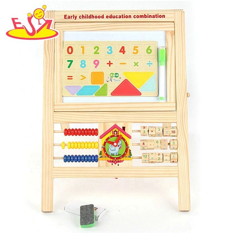 2020 Top sale preschool kids wooden magnetic drawing board with multifunction W12B168