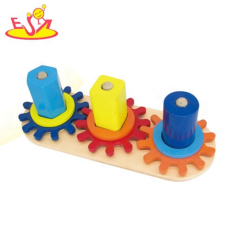 Most popular educational wooden gear puzzle toy for toddlers W13E043