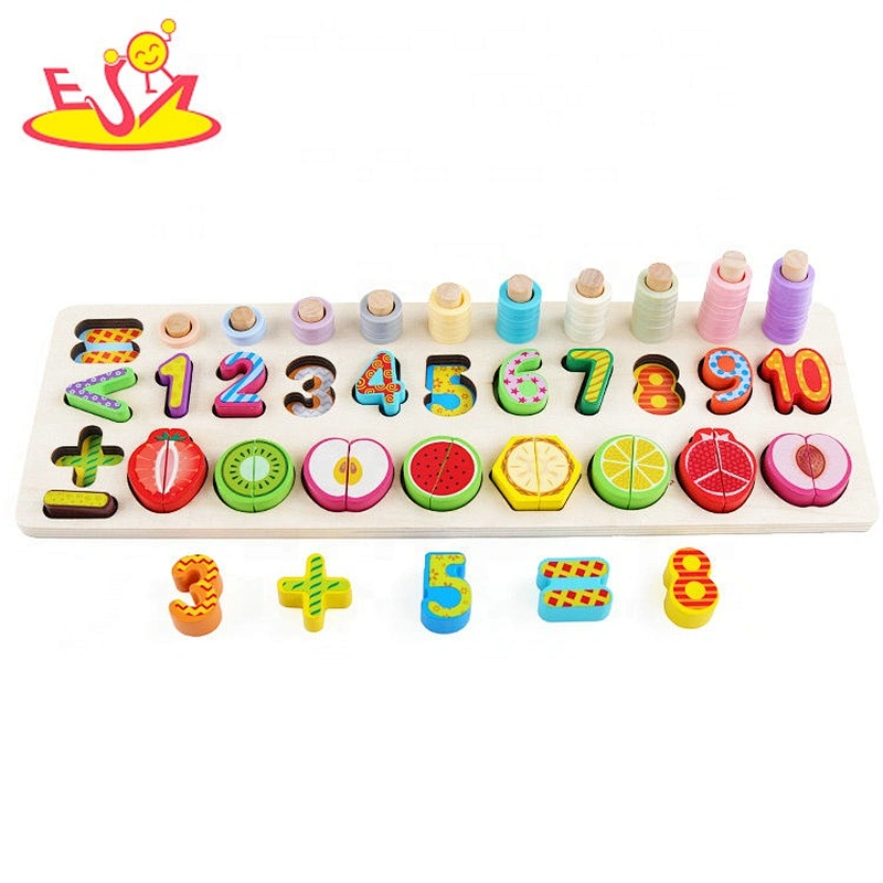 2020 Top sale 3-in-1 educational wooden matching board toy for children W12D217