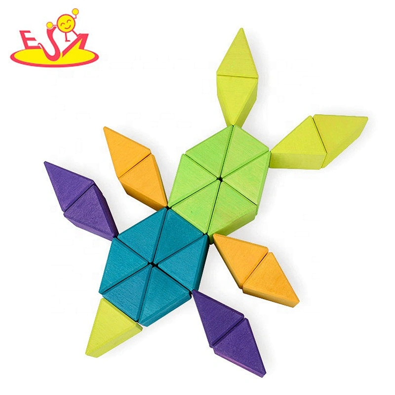2020 New arrival 72PCS preschool wooden toy blocks for kids W13A209