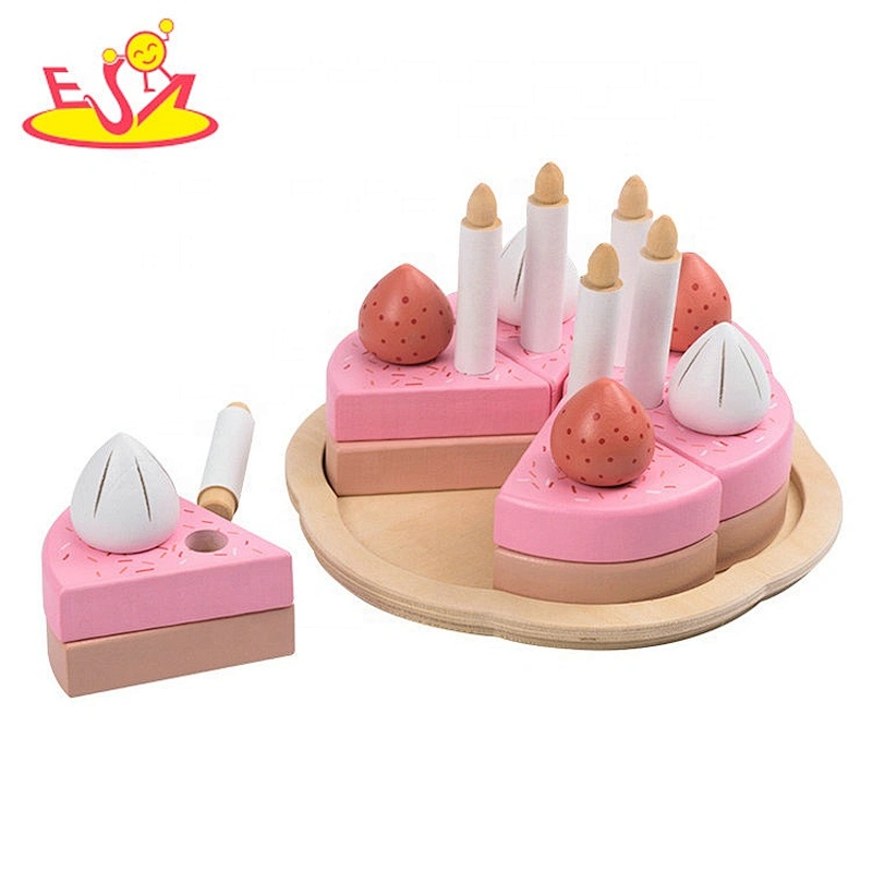 2020 most popular pink baby natural wood cake with candles W10B335