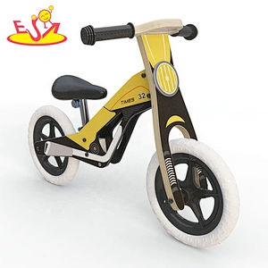 2020 high quality yellow wooden toddler push bike with low orders W16C295