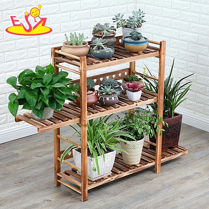 Best design 5 layers white wooden plant display stand for wholesale W08H108B
