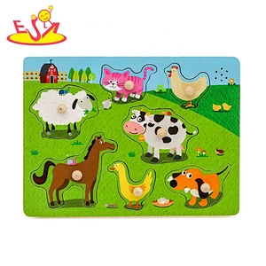 2020 Top sale educational spring wooden puzzles for toddlers W14M191