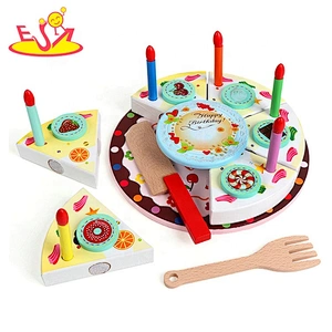 2020 most popular kids cake wooden cutting toy with candles W10B337