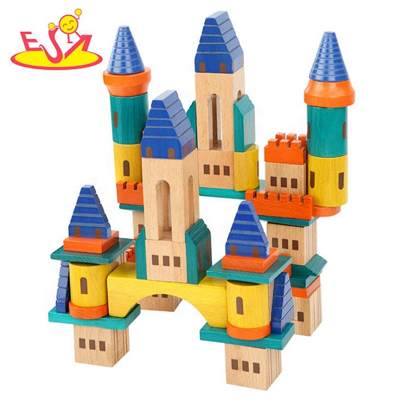 2020 most popular 69PCS castle wooden learning blocks for children W13A201