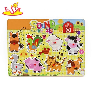 2020 New sale educational wooden fruits and vegetables puzzle for kids W14M195