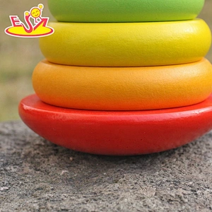 New design mini rainbow toy wooden ring toss game for kids W13D136