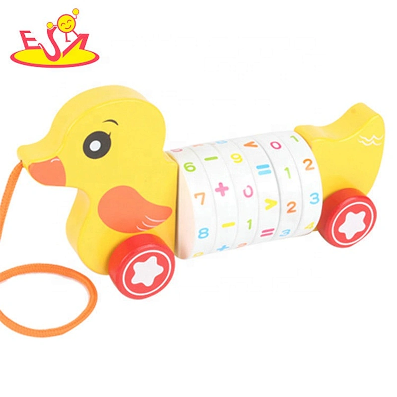 2020 Hot selling educational wooden pull back and go cars for kids W05B190