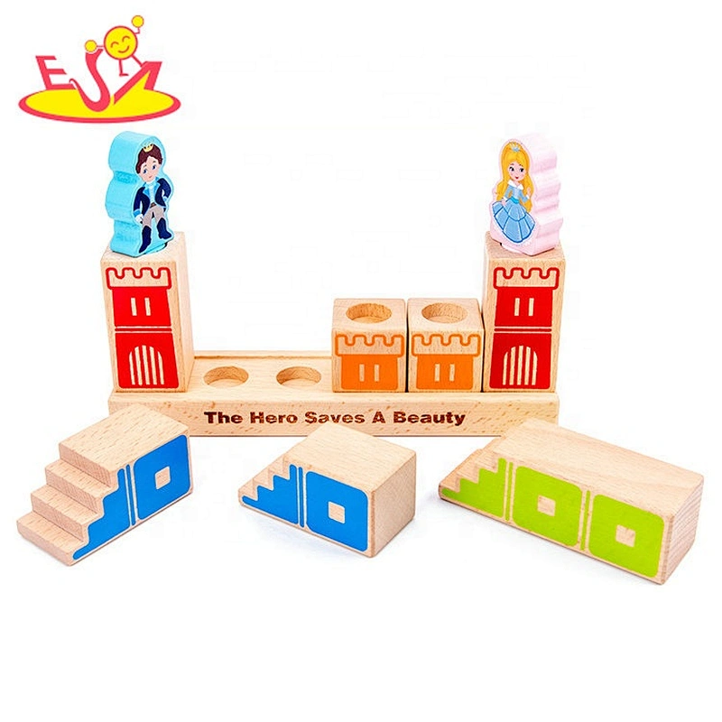 2020 most popular 10PCS educational wooden baby building blocks for wholesale W13A202