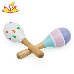 Most popular educational wooden playing maracas for kids W07I149