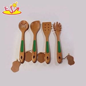Most popular blue wooden spatula set for kids W02B011