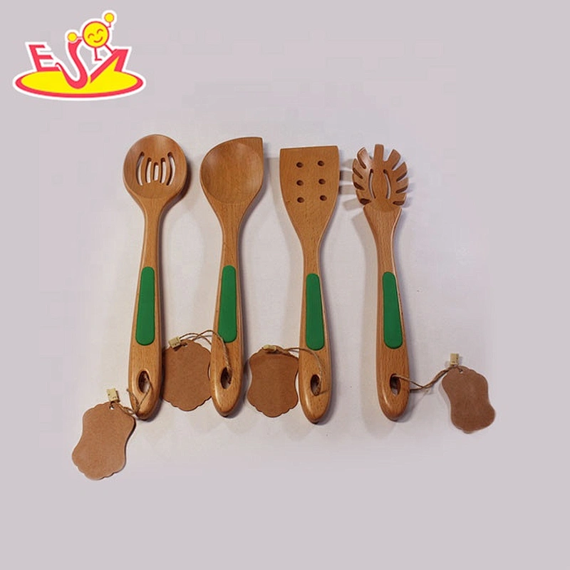 Most popular blue wooden spatula set for kids W02B011