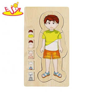 2020 Top sale educational wooden human anatomy puzzle for children W12E054