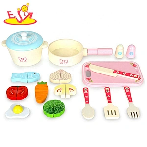2020 New released pink wooden play kitchen for girls W10C516