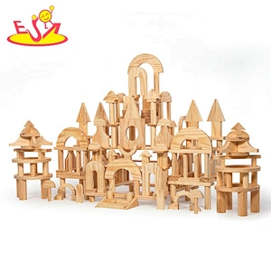 2020 high quality 348 pcs wooden outdoor blocks for toddlers W01D049