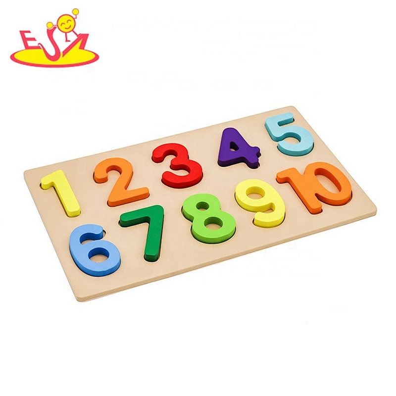 Best design educational wooden number puzzle games for baby W14B118