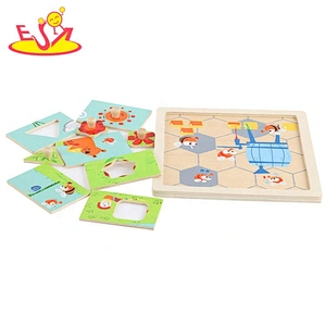 2020 Customize educational wooden jigsaw puzzles toy for children W14M221