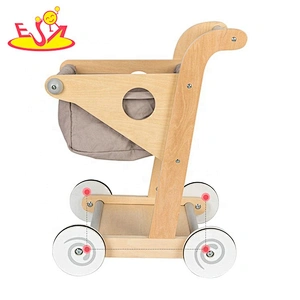 2020 most popular pink wooden grocery trolley for kids W16E150B