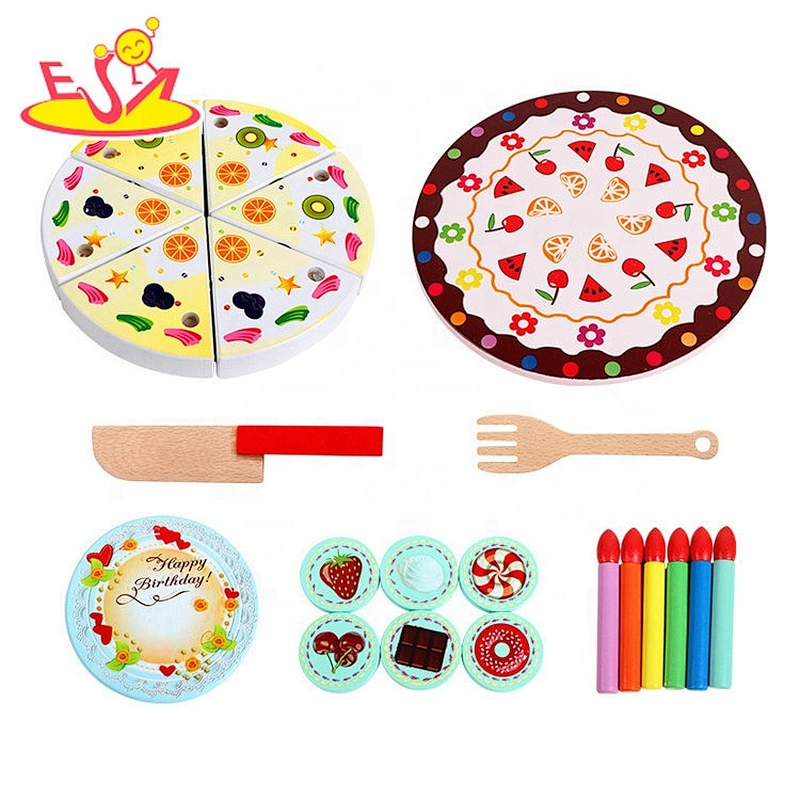 2020 most popular kids cake wooden cutting toy with candles W10B337